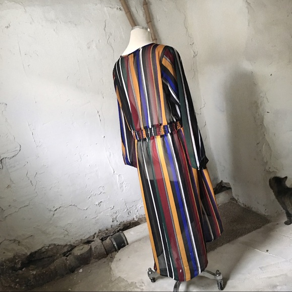 Sheer Flowy Striped Duster (Vintage Style) - Picture 2 of 4